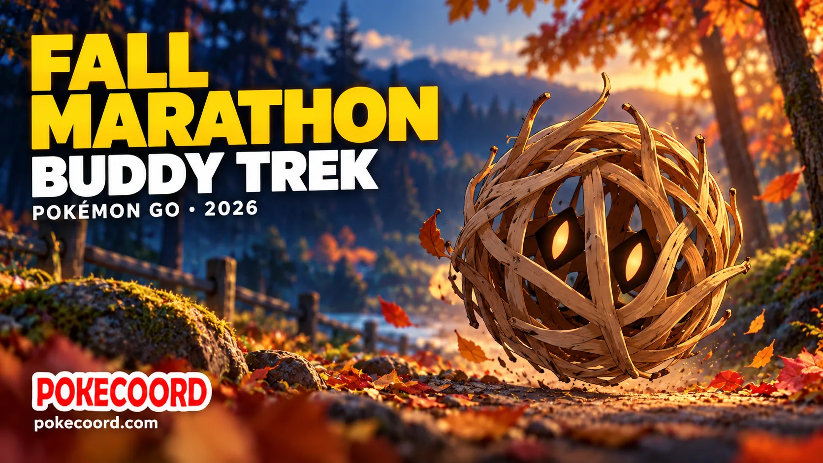 Pokémon GO Fall Marathon Buddy Trek 2026 featuring Bramblin.