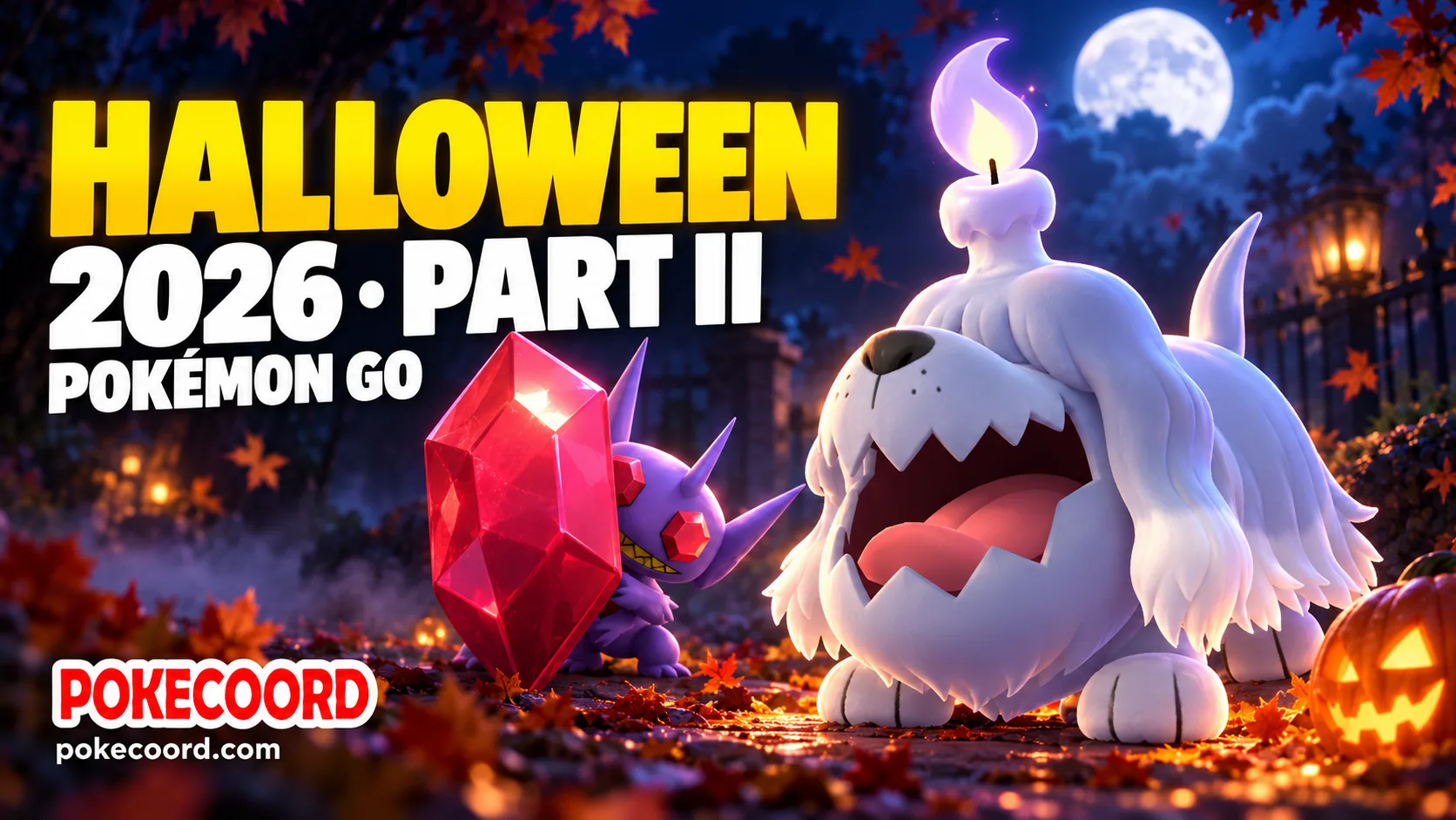 okémon GO Halloween 2026 Part 2 featuring Greavard and Mega Sableye.